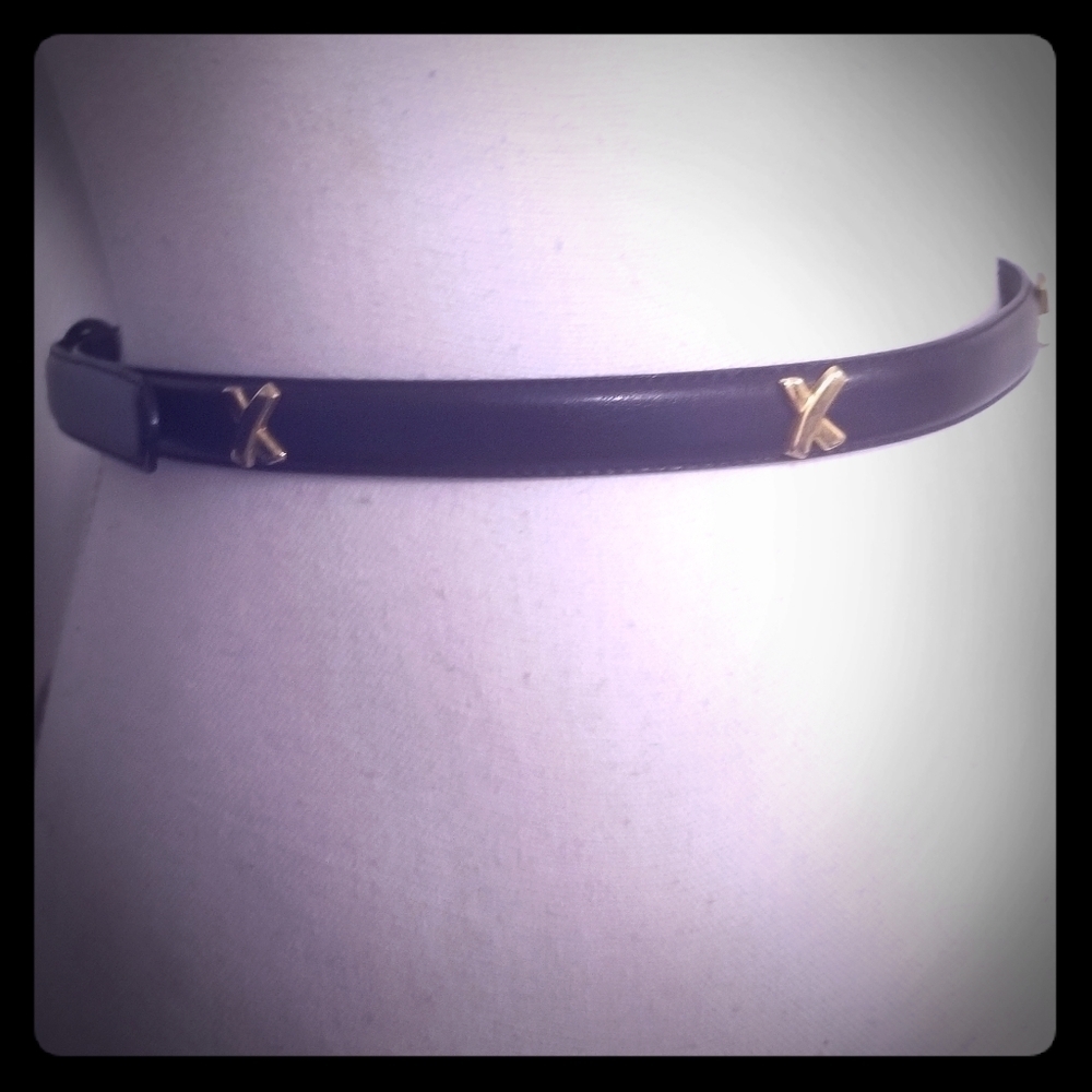 Women's black Leather Vintage  belt size XS